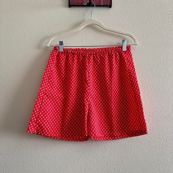 handmade Pants - handmade red white micro floral print lounge shorts